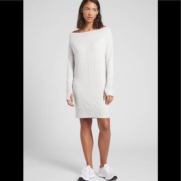 Athleta Dresses | Athleta Studio Barre Sweater Dress 2.0 Oatmeal Heather | Color: Cream/Gray | Size: Xsp | Bclothingdeals's Closet
